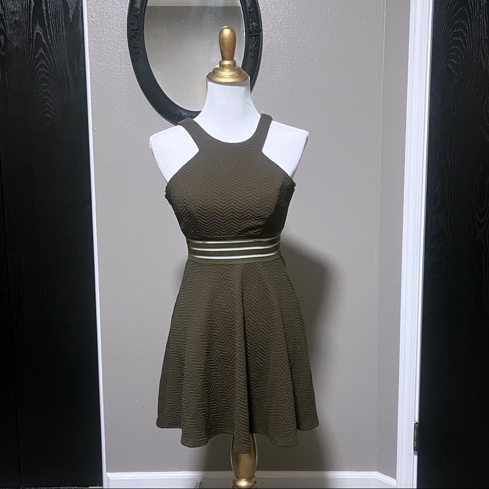 Olive green skater dress size 1